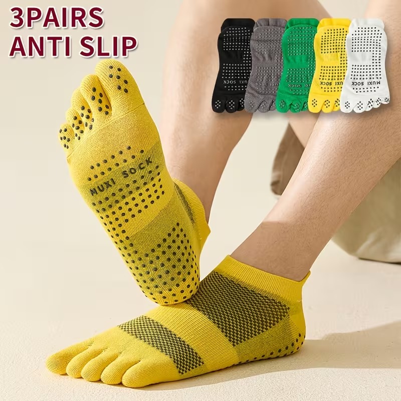 Men's 3-Pair Toe Socks Anti-Sl - Sports Grip 评论和价格
