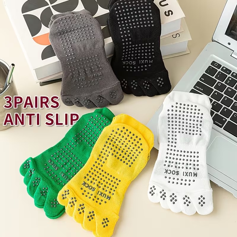 Men's 3-Pair Toe Socks Anti-Sl - Sports Grip 评论和价格