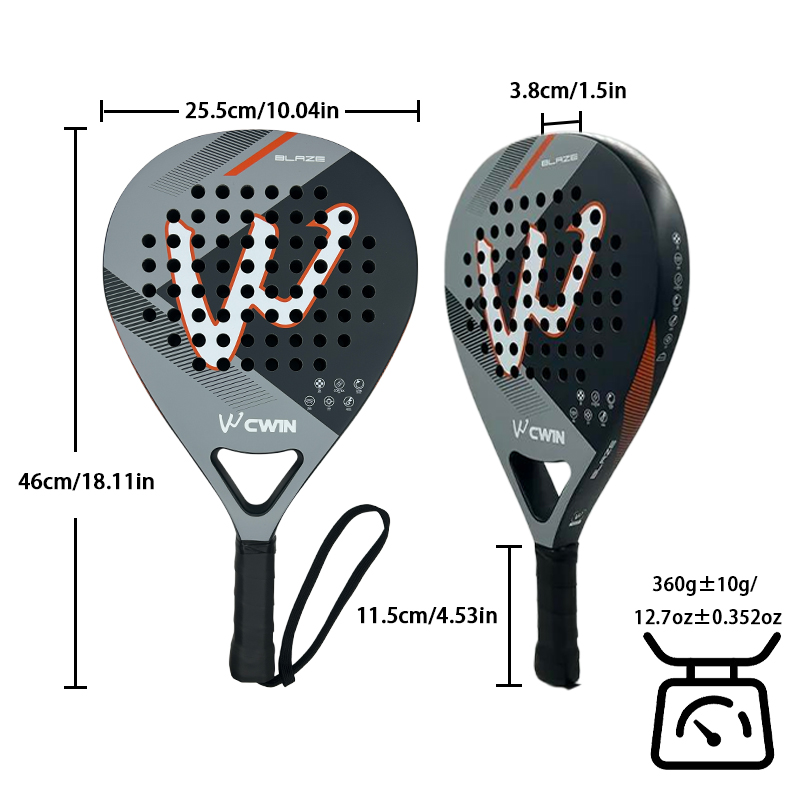 CWIN BLAZE Padel Racket 3K Wov - Badminton Racket Carbon 评论和价格
