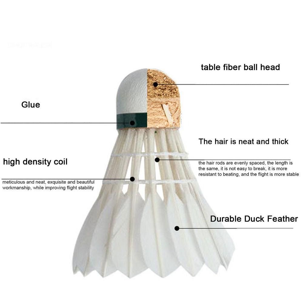 3/6/12Pcs New White Badminton  - Feather Shuttlecock 评论和价格