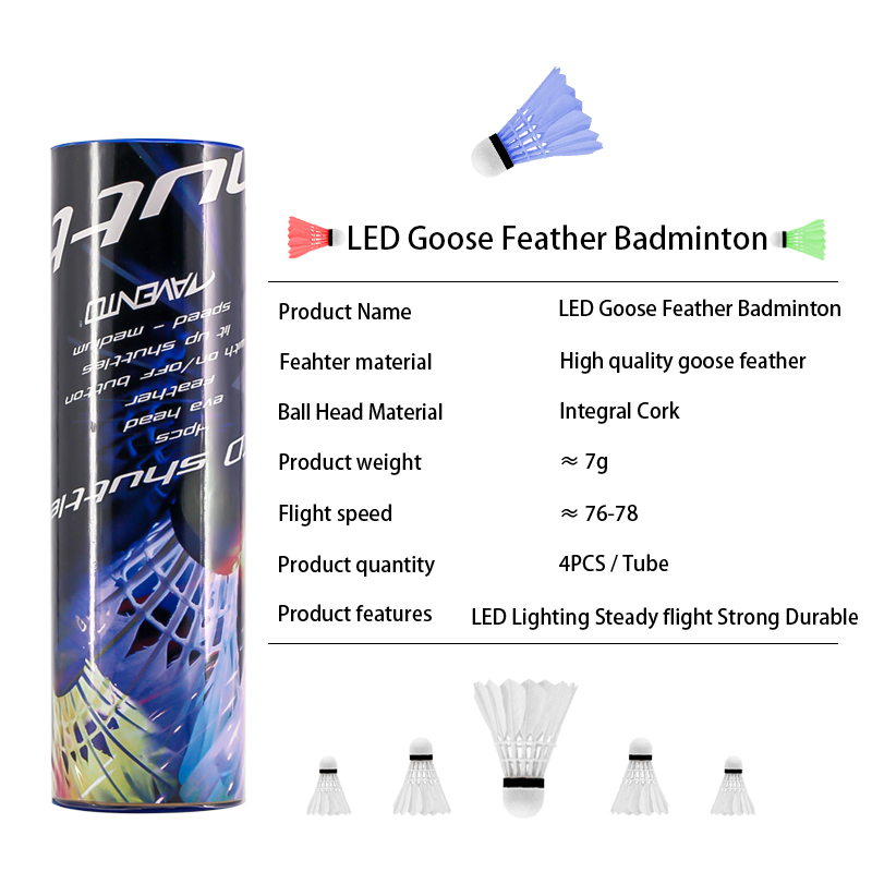 Welkin 4 Pcs Dark Night Colorf - Feather Shuttlecock 评论和价格